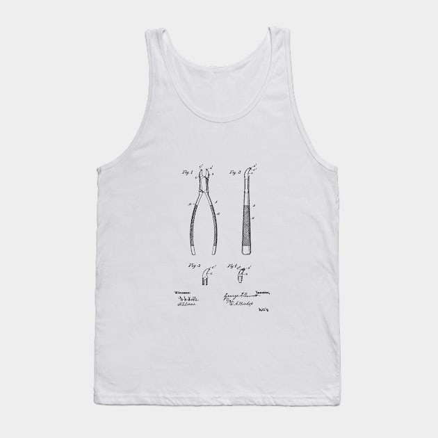 Dental Forceps Vintage Patent Hand Drawing Tank Top by TheYoungDesigns